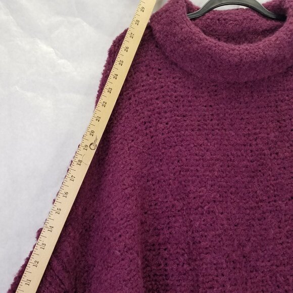 Free People She's All That Alpaca Sweater M Purple Oversized Chunky Open Knit - Picture 13 of 14